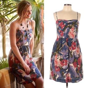 Anthropologie Moulinette Soeurs Reflecting Pool Silk Watercolor Midi Dress | 2